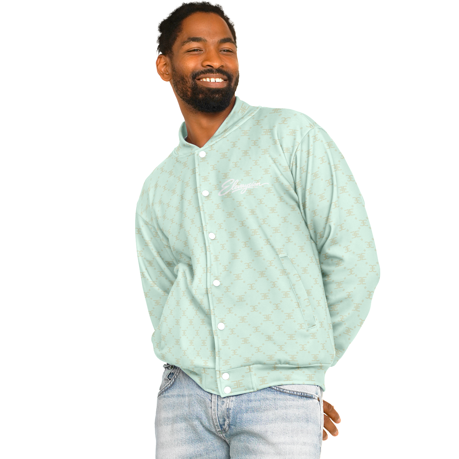 ELEVASN Aura Varsity Jacket - Mint Signal Edition