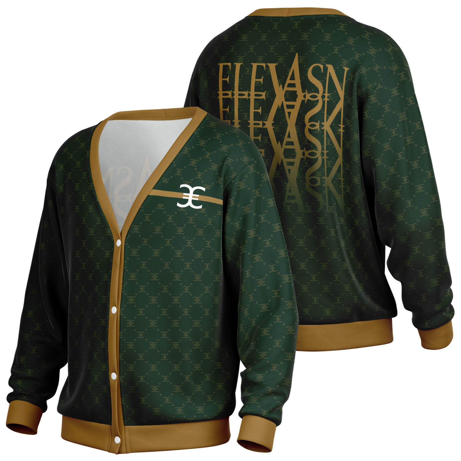 ELEVASN Heritage Cardigan - Emerald Gold Edition