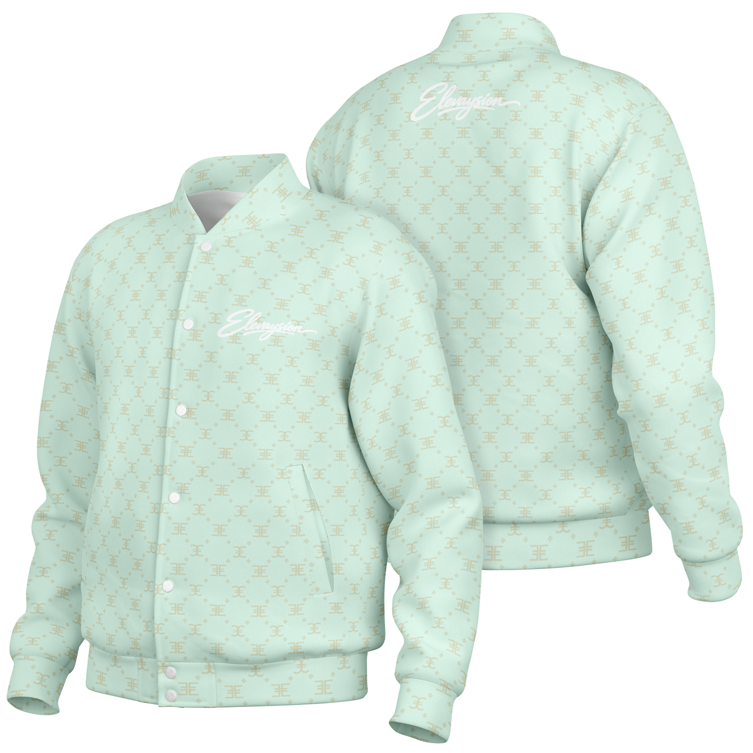 ELEVASN Aura Varsity Jacket - Mint Signal Edition