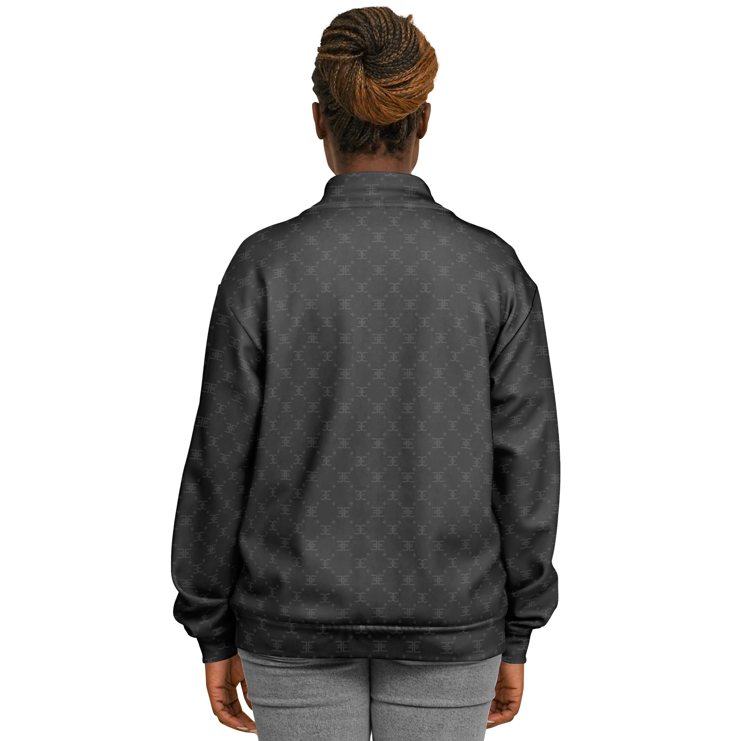 ELEVASN Quiet Signal Varsity Jacket - Charcoal Noir Edition