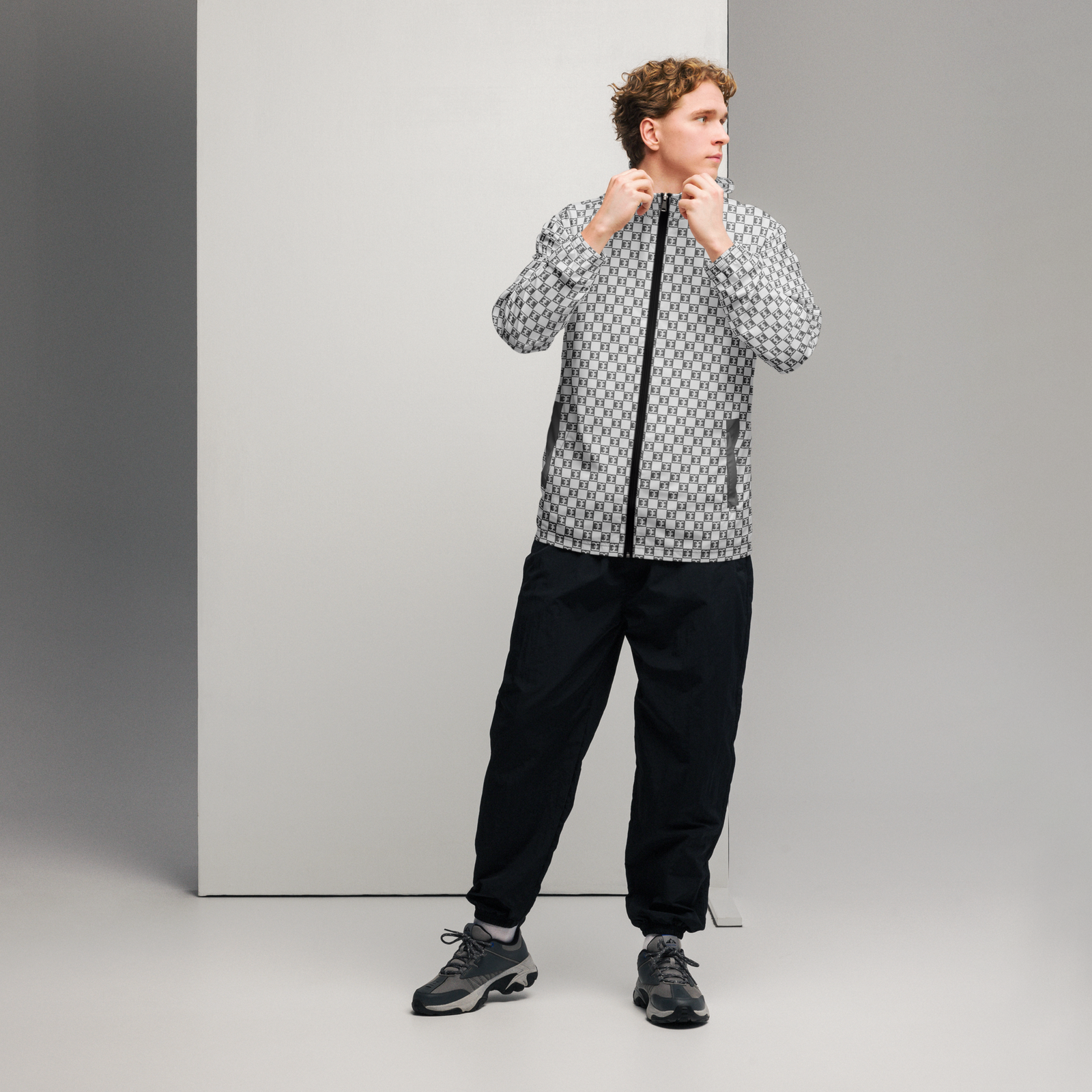 Monochrome Matrix Zip Jacket - Signature Collection