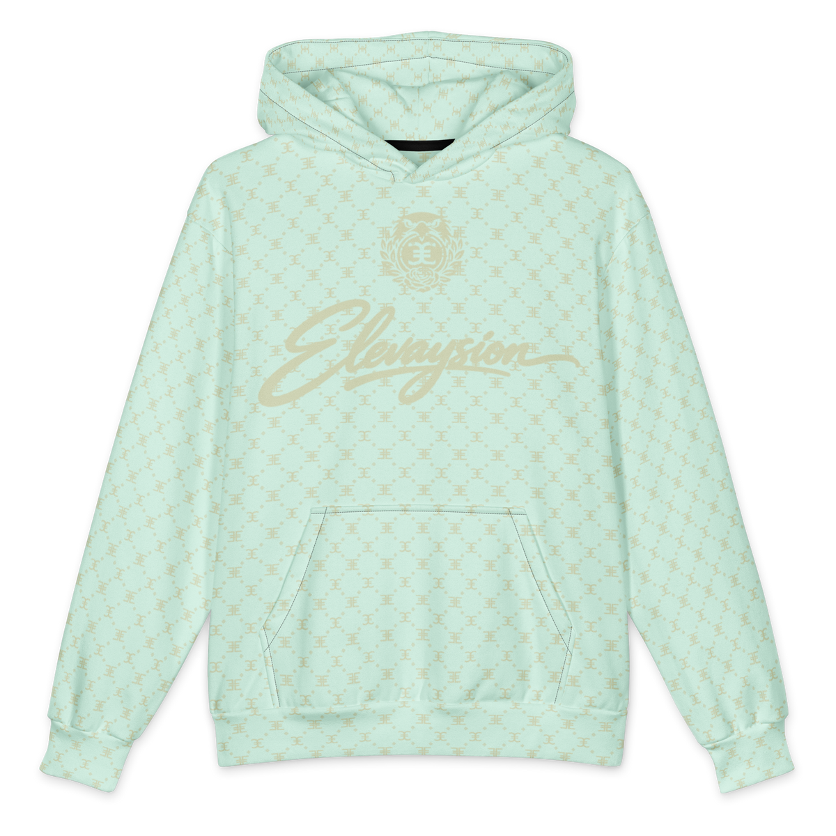 ELEVASN Mint Aura Hoodie - Soft Monogram Edition