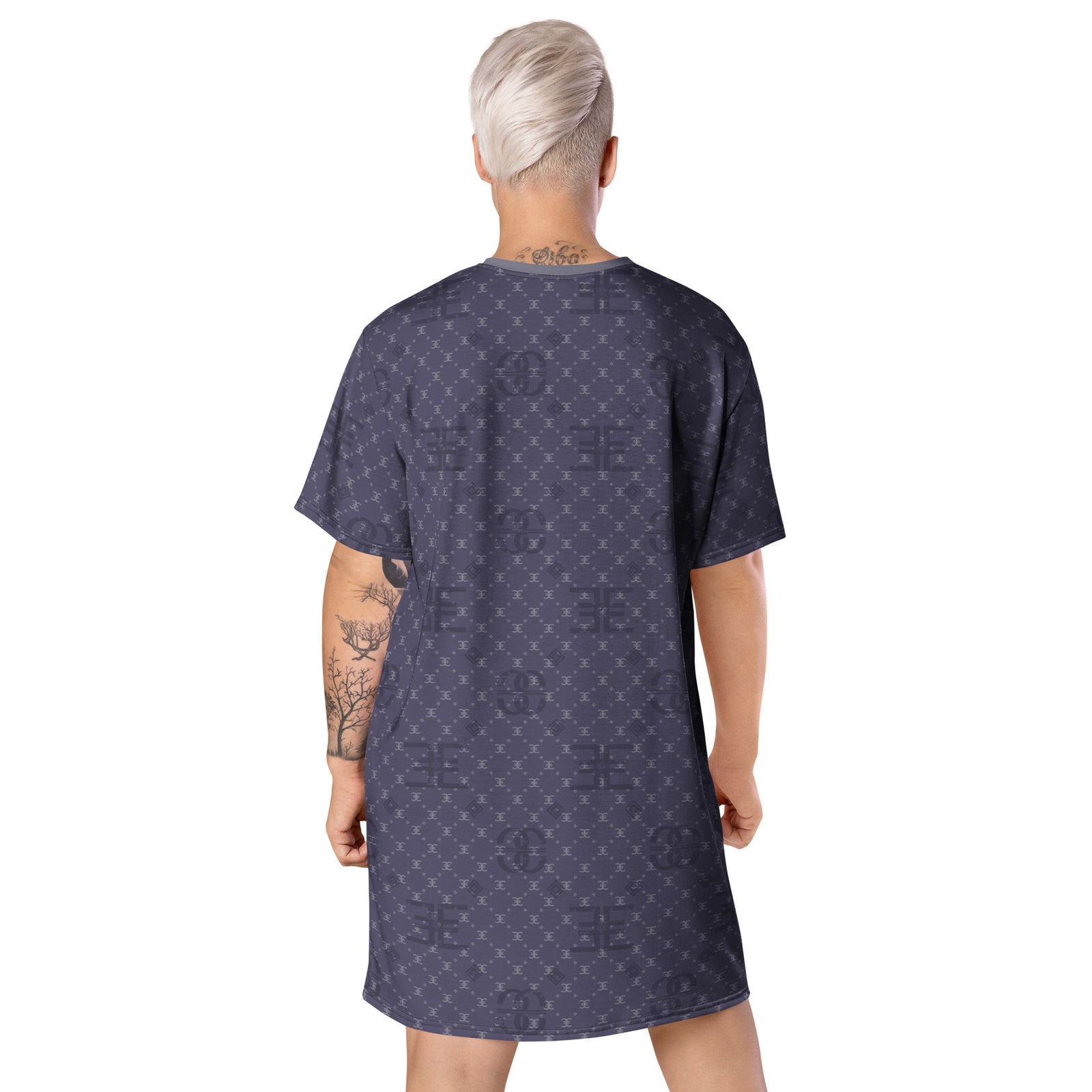 ELEVASN Signature T-Shirt Dress - Midnight Monogram