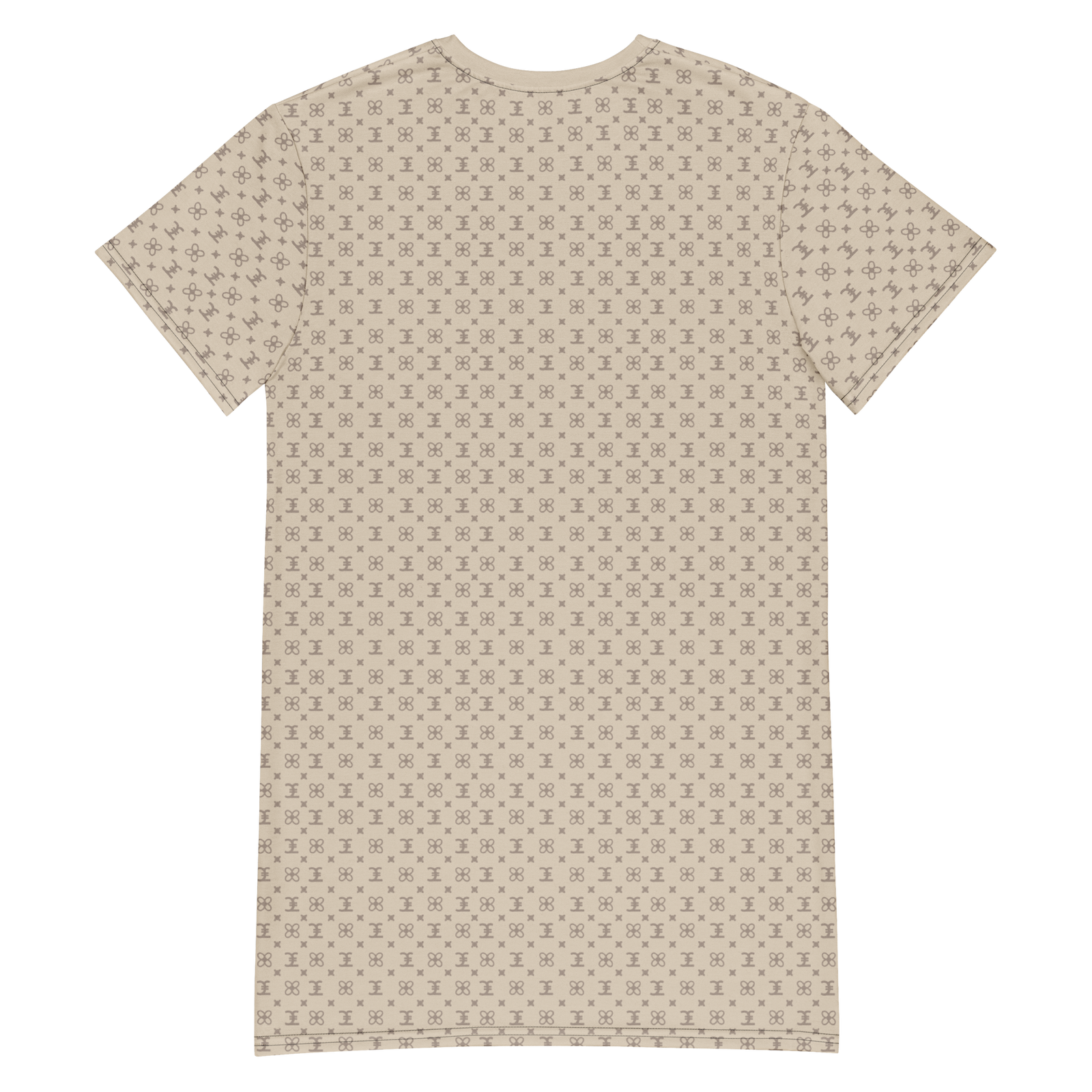 ELEVASN Signature T-Shirt Dress - Sand Monogram