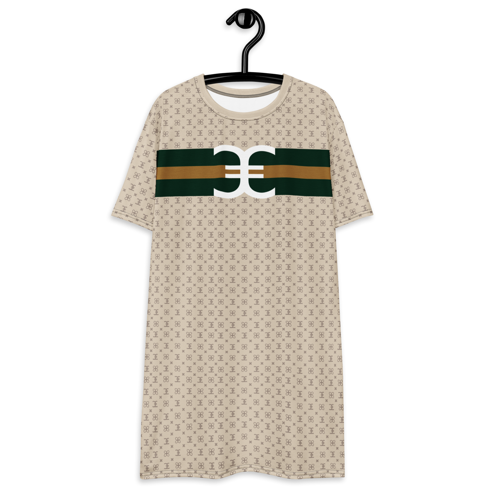 ELEVASN Signature T-Shirt Dress - Sand Monogram