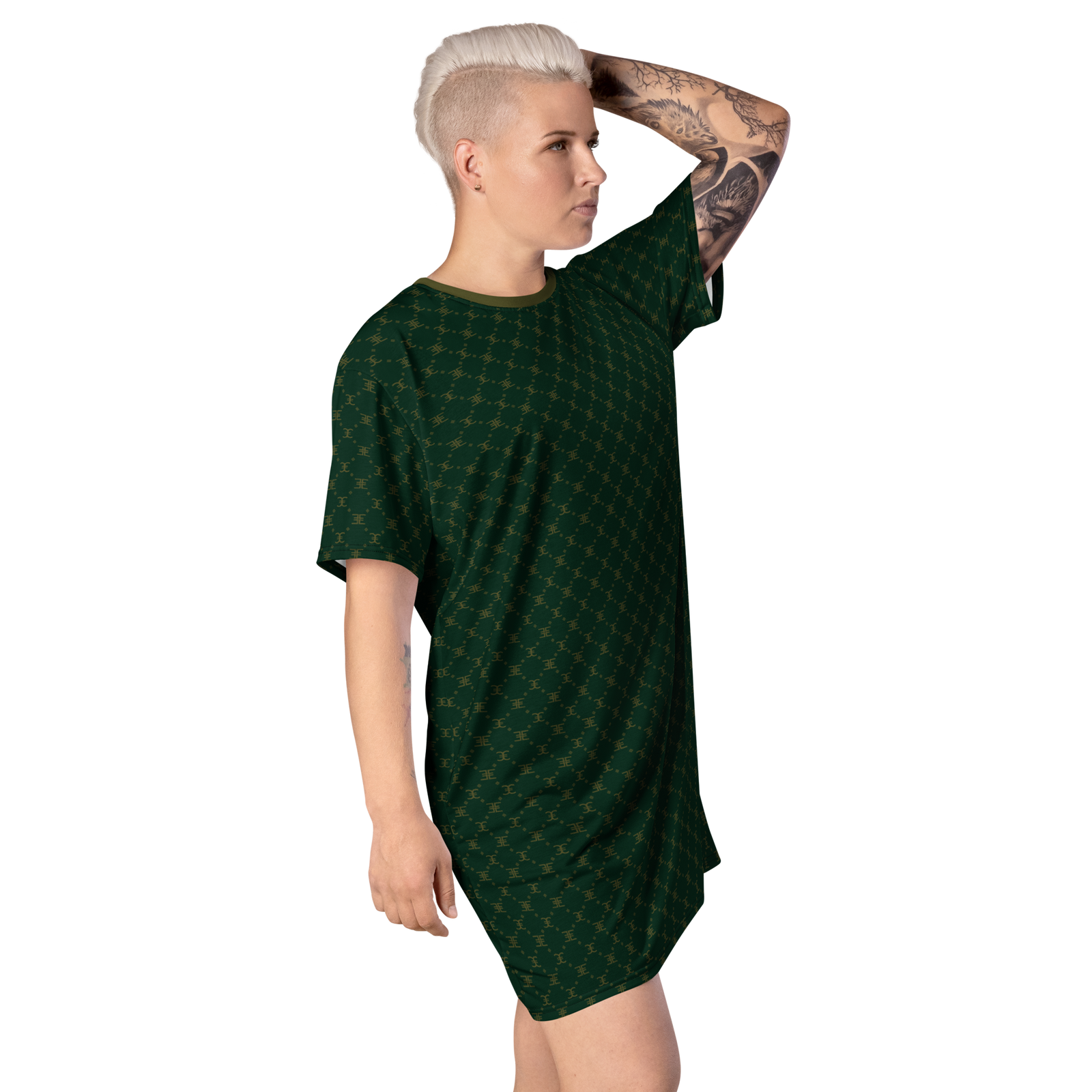 ELEVASN Axis  T-Shirt Dress - Midnight Grid