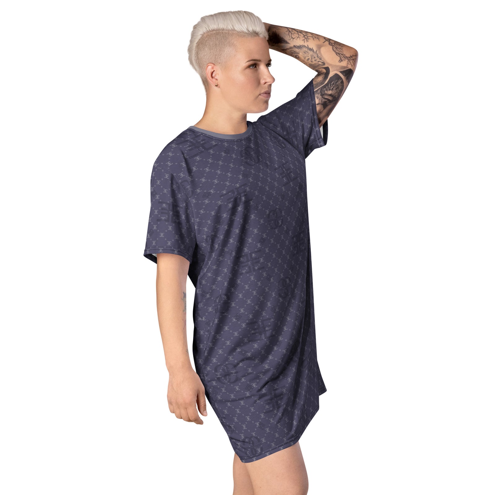 ELEVASN Signature T-Shirt Dress - Midnight Monogram