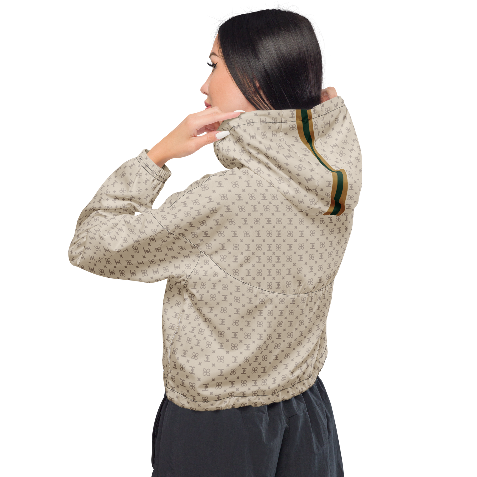 Elevasn Monogram Crop Jacket - Ivory Signature Edition