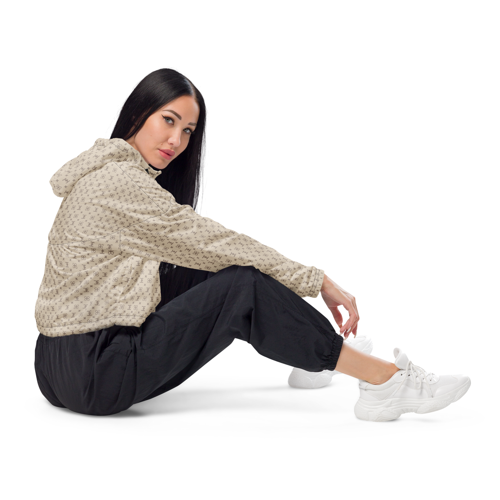 Elevasn Monogram Crop Jacket - Ivory Signature Edition