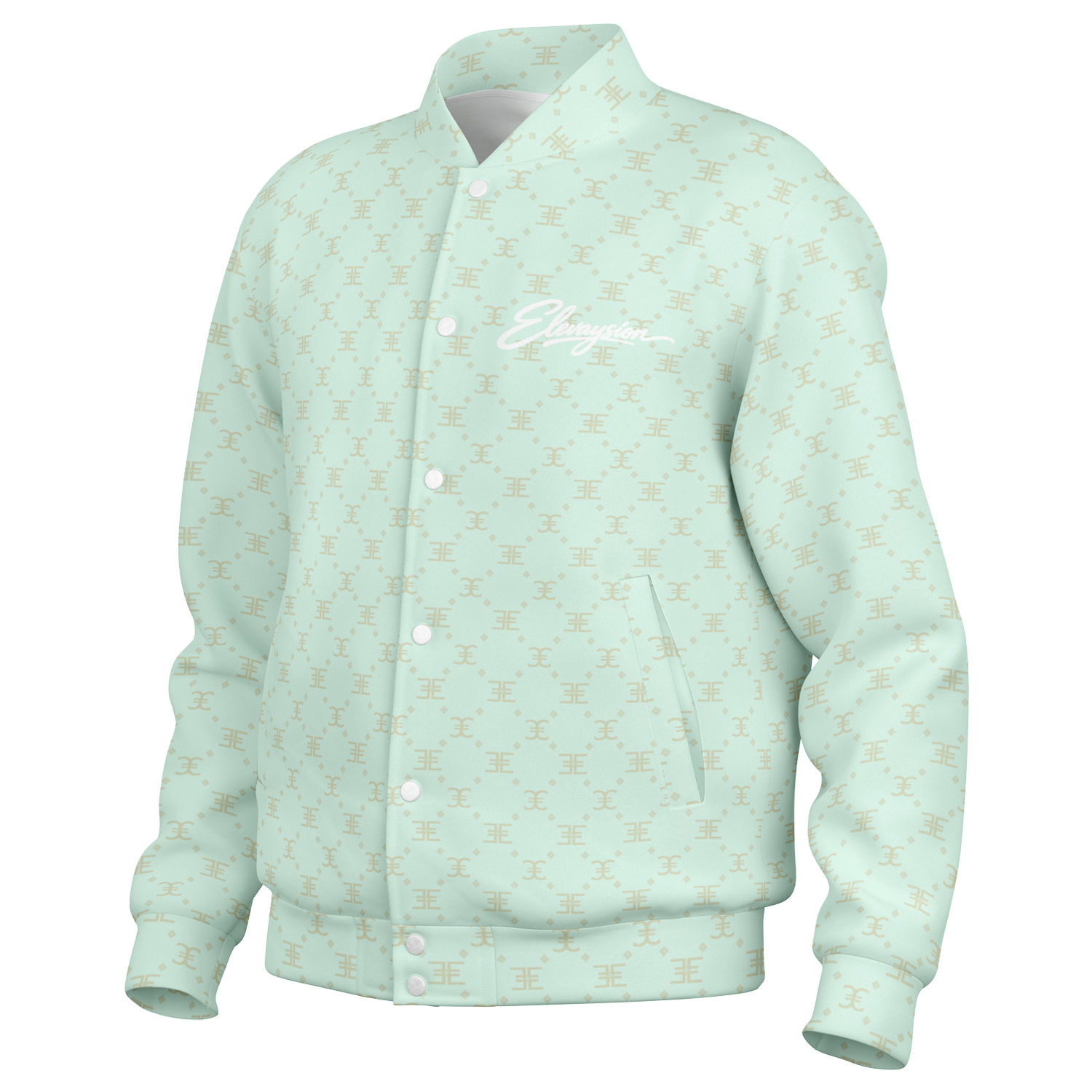 ELEVASN Aura Varsity Jacket - Mint Signal Edition
