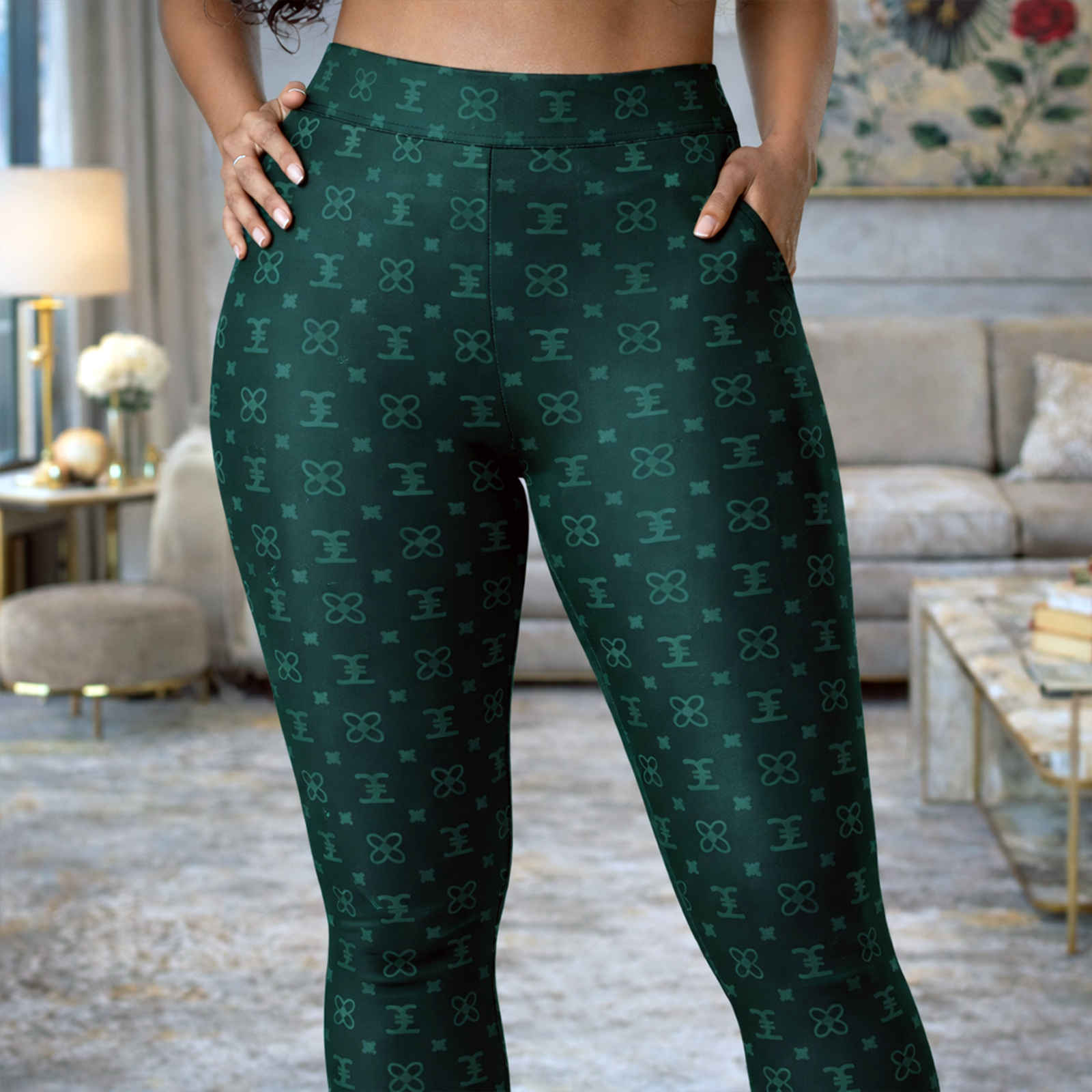 Elevasn Motion Leggings - Emerald Monogram Edition